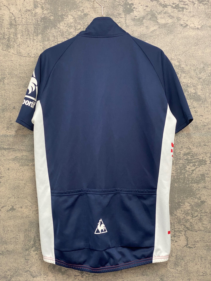 JX277 ルコックスポルティフ le coq sportif 半袖 サイクルジャージ ネイビー 赤 白 L