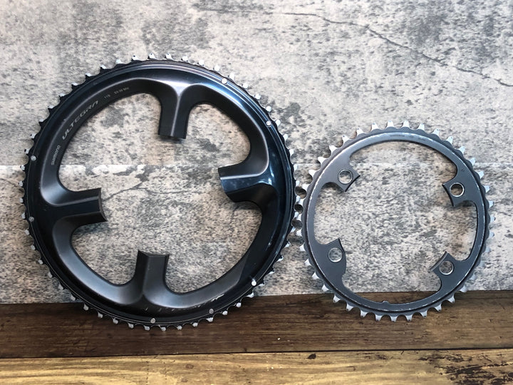 JC022 シマノ SHIMANO アルテグラ ULTEGRA FC-R8000 チェーンリング セット 53-39T ※歯の摩耗大の為ジャンク