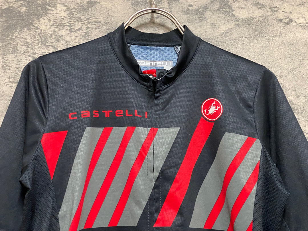 JS961 カステリ CASTELLI 半袖 サイクルジャージ 黒 S