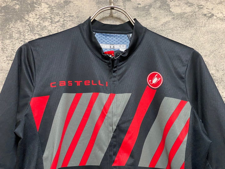 JS961 カステリ CASTELLI 半袖 サイクルジャージ 黒 S
