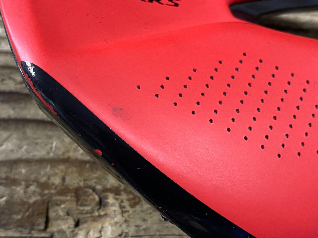 KM259 スペシャ SPECIALIZED S-WORKS パワー POWER サドル カーボンレール 143mm 赤 側面ガリ