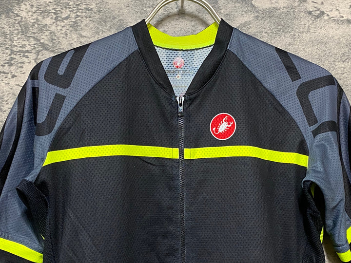 KH241 カステリ CASTELLI 半袖 サイクルジャージ 黒 M ※ややほつれあり