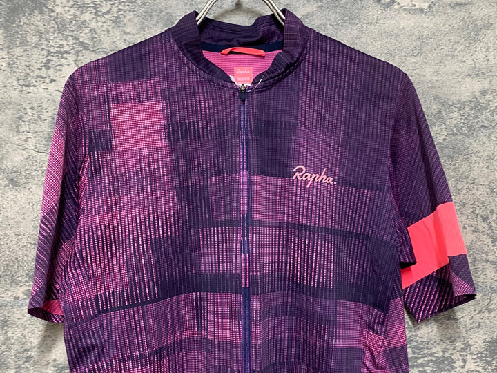 JQ365 ラファ Rapha MENS FLYWEIGHT JERSEY PRINTS 半袖 サイクルジャージ ピンク M