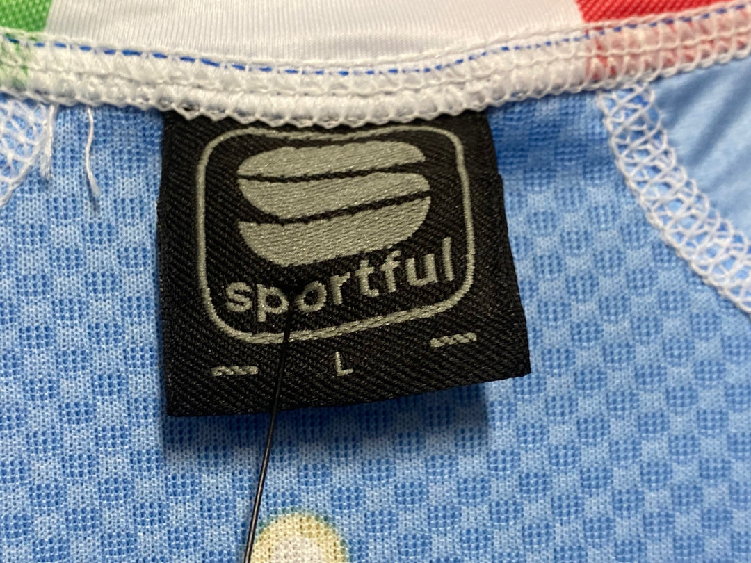 JV540 スポーツフル sportful 半袖 サイクルジャージ 青 L ITALIA Skoda