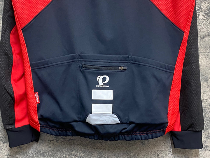 KN292 パールイズミ PEARL iZUMi 長袖 サイクルジャケット 赤 黒 XL 裏起毛