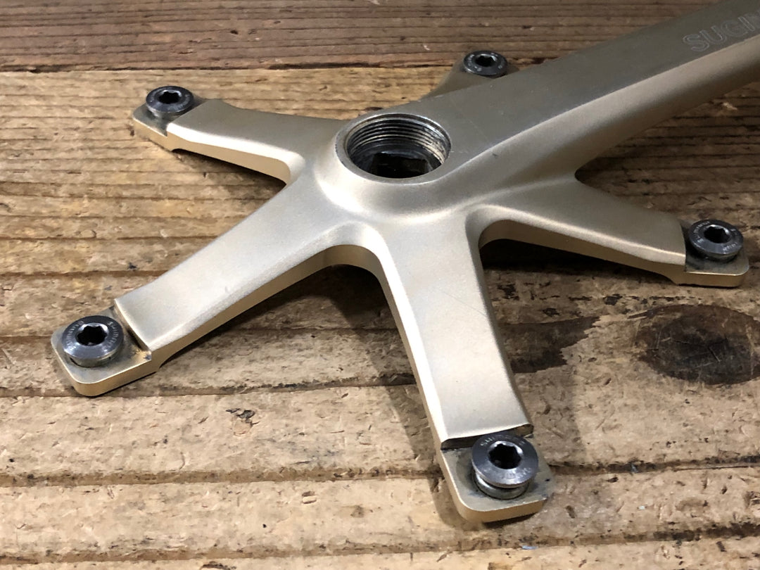 JZ678 スギノ SUGINO 75 SG75N クランクアームセット 165mm PCD144 ゴールド ピスト 競輪 NJS