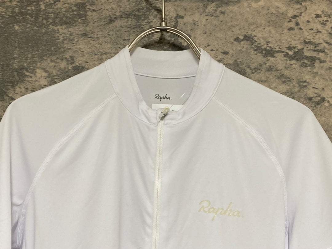 KG934 ラファ Rapha MENS SHORT SLEEVE CORE JERSEY 半袖 サイクルジャージ 白 S ※シミ