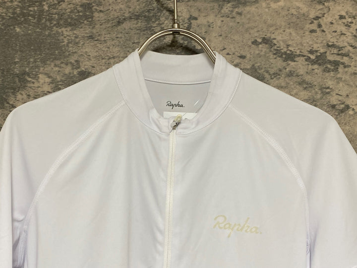 KG934 ラファ Rapha MENS SHORT SLEEVE CORE JERSEY 半袖 サイクルジャージ 白 S ※シミ