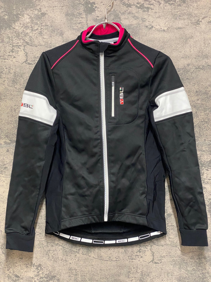 JO514 バイシクルライン BICYCLE LINE 長袖 サイクルジャージ 黒 ピンク S 裏起毛