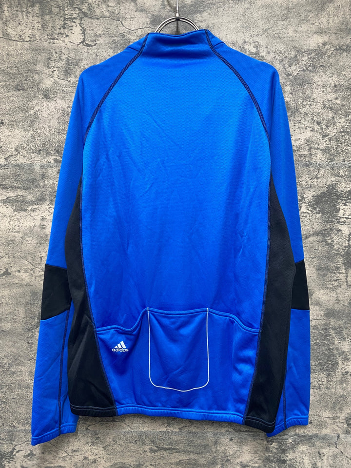 JG788 アディダス adidas 長袖 サイクルジャージ 青 XO 裏起毛