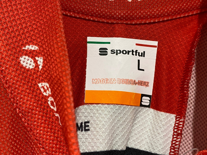 KG165 スポーツフル sportful 半袖 サイクルジャージ 赤 黒 L TREK Segafredo