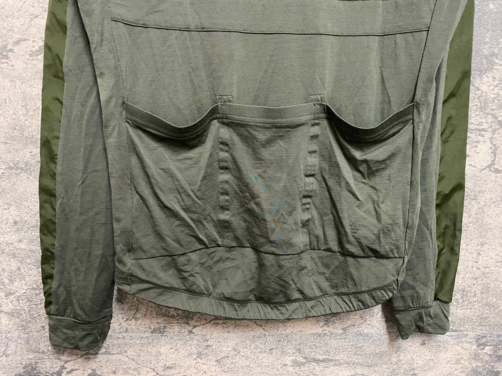JQ364 ラファ Rapha LONG SLEEVE BREVET WINDBLOCK JERSEY 長袖 サイクルジャージ 緑 S