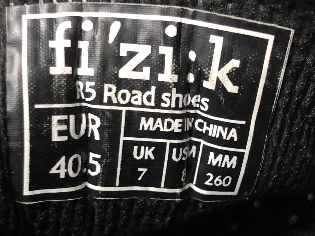 JY776 フィジーク fizik R5 Road Shoes ビンディングシューズ 黒 EU40.5 3穴