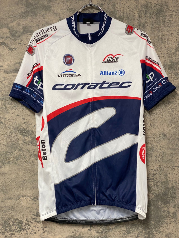 KJ081 CUORE 半袖 サイクルジャージ corratec 半袖 サイクルジャージ 白 M