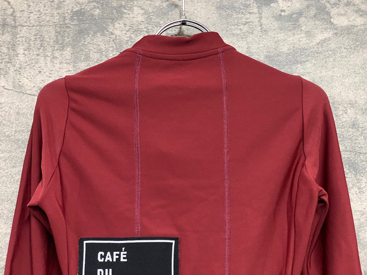 JM541 カフェドシクリステ Cafe du Cycliste AUDREY WOMEN 長袖 サイクルジャージ 赤 XS 裏起毛 レディース