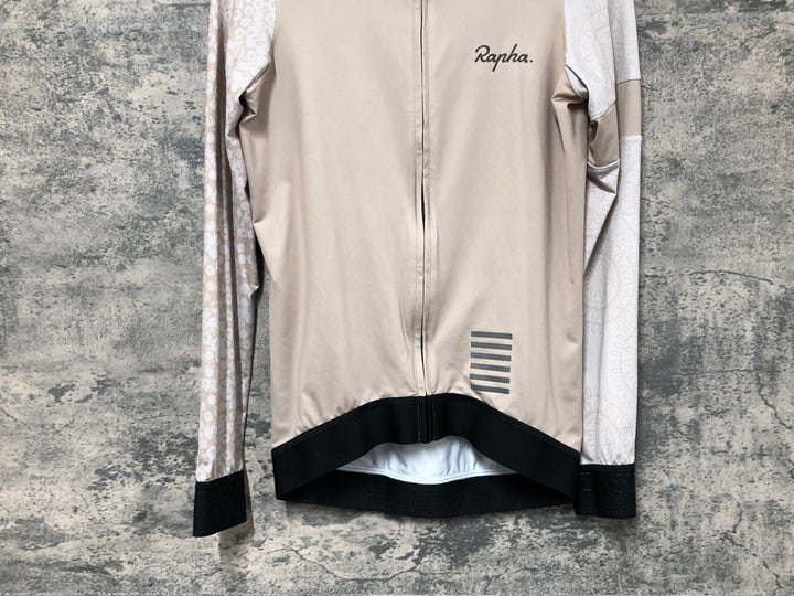 JO807 ラファ Rapha PRO TEAM LONG SLEEVE TRAINING JERSEY 長袖 サイクルジャージ ベージュ S