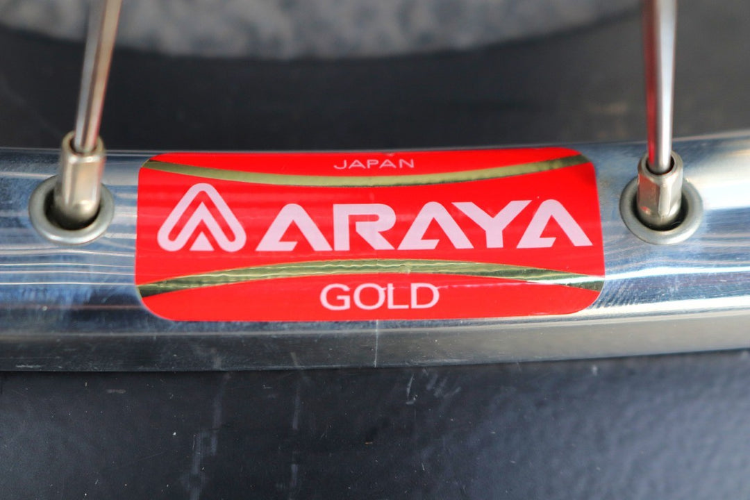 アラヤ ARAYA ゴールドリム GOLD NJS シマノ SHIMANO デュラエース DURA-ACE HB-7600 ハブ チューブラー 手組 ホイールセット 【東京南麻布店】