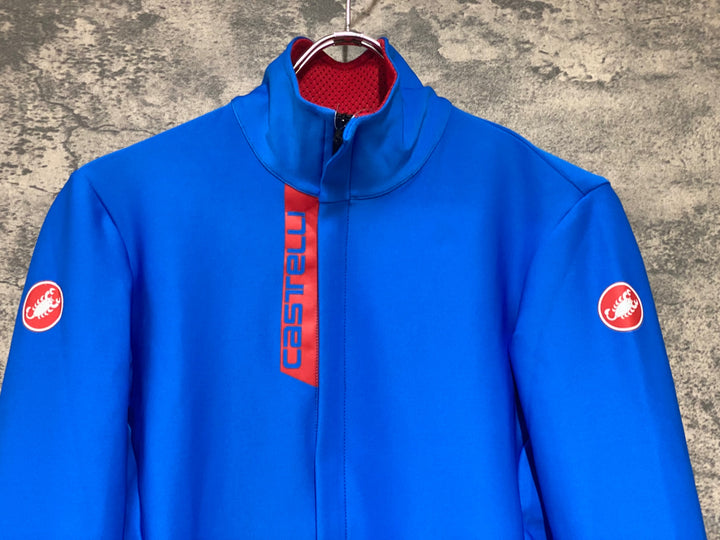 KO899 カステリ CASTELLI 長袖 サイクルジャージ 青 S GORE WINDSTOPPER