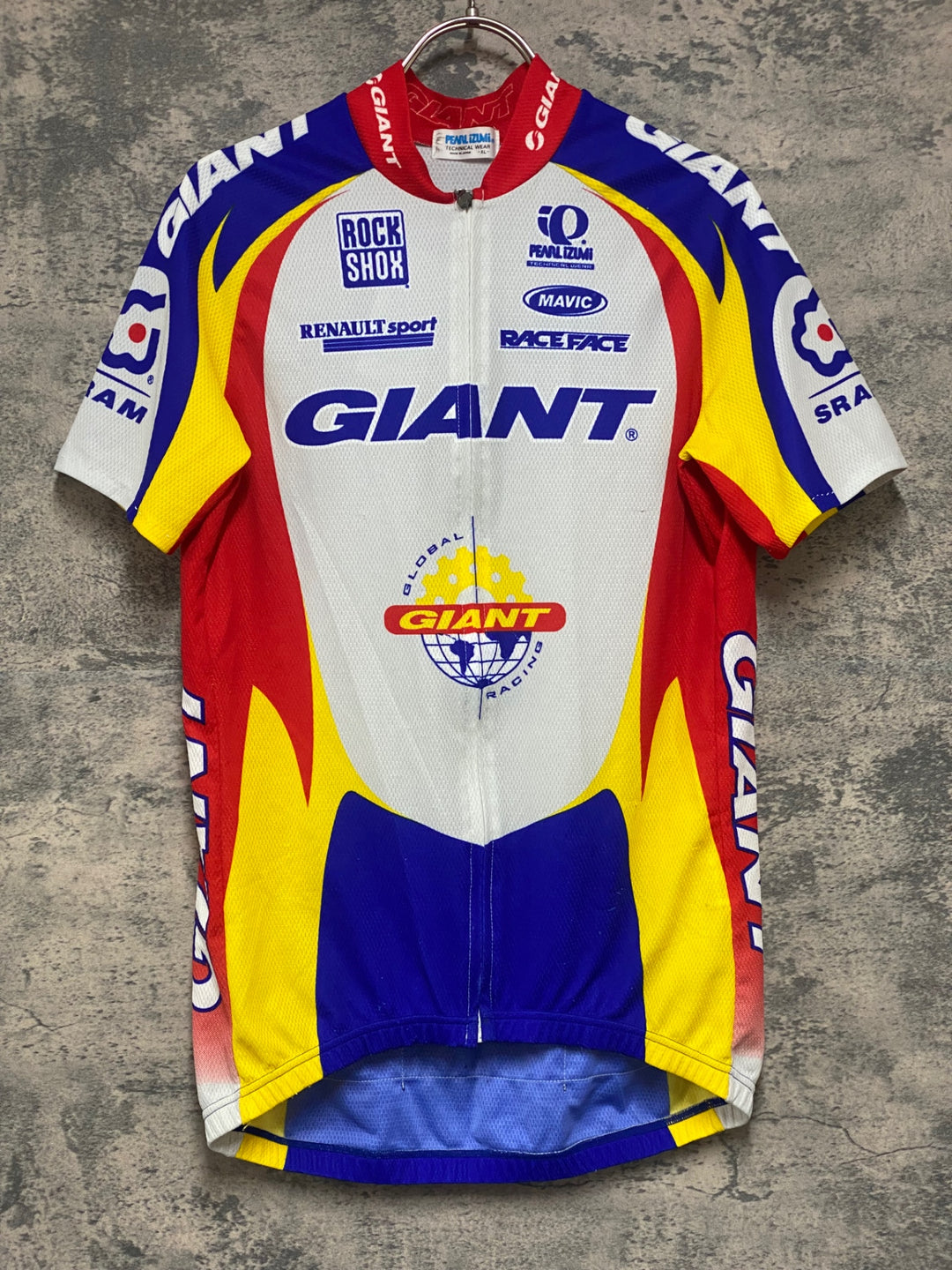 KH058 パールイズミ PEARL iZUMi GIANT 半袖 サイクルジャージ 白 青 XL