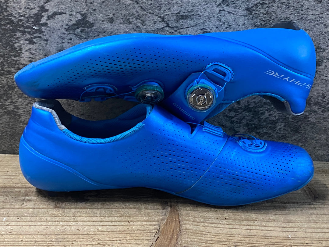 KF323 シマノ SHIMANO RC9 SHRC901 ビンディングシューズ 3穴 BOA 青 EU45 ※ガリ傷