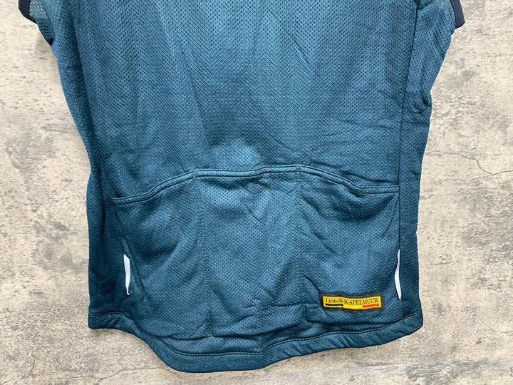 JY898 リオンドカペルミュール Lion de KAPELMUUR OCTA メッシュ ジレ サイクルベスト 緑 M 裏起毛