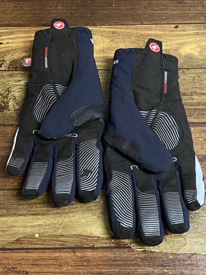 JK208 カステリ CASTELLI ROSSOCORSA perfetto 長指 グローブ 黒 S 裏起毛 GORE-TEX INFINIUM ※タグカット