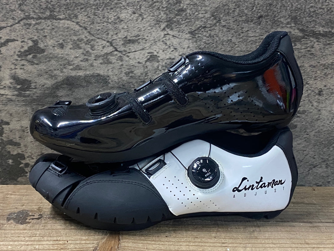 JR988 リンタマン Lintaman ADJUST ビンディングシューズ 3穴 黒 白 EU43 ダイヤル式