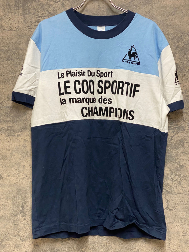 JO223 ルコックスポルティフ le coq sportif 半袖 リンガーTシャツ バックポケット 水 白 紺 O
