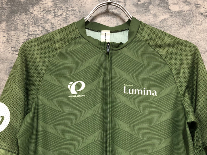 KL491 パールイズミ PEARL iZUMi Triathlon LUMINA 半袖 サイクルジャージ 緑 L