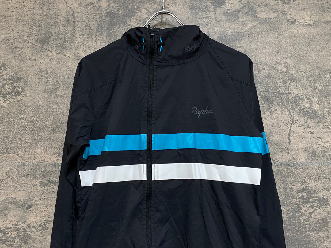JN164 ラファ Rapha SPRAY JACKET 長袖 ウィンドブレーカー 黒 S TEAM Sky