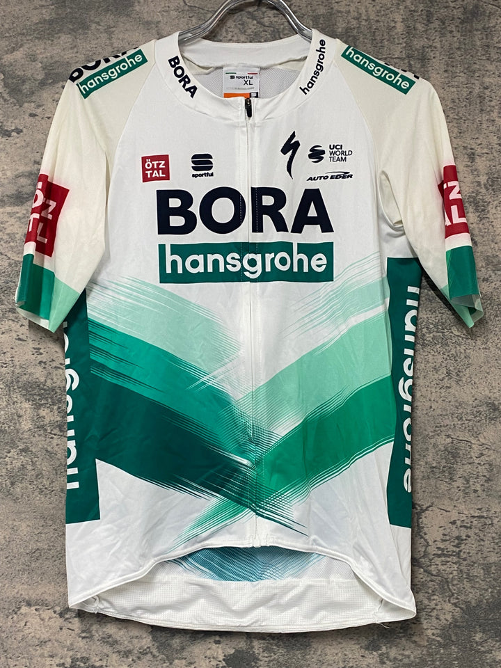 KJ821 スポーツフル sportful 半袖 サイクルジャージ 白 緑 XL BORA hansgrohe