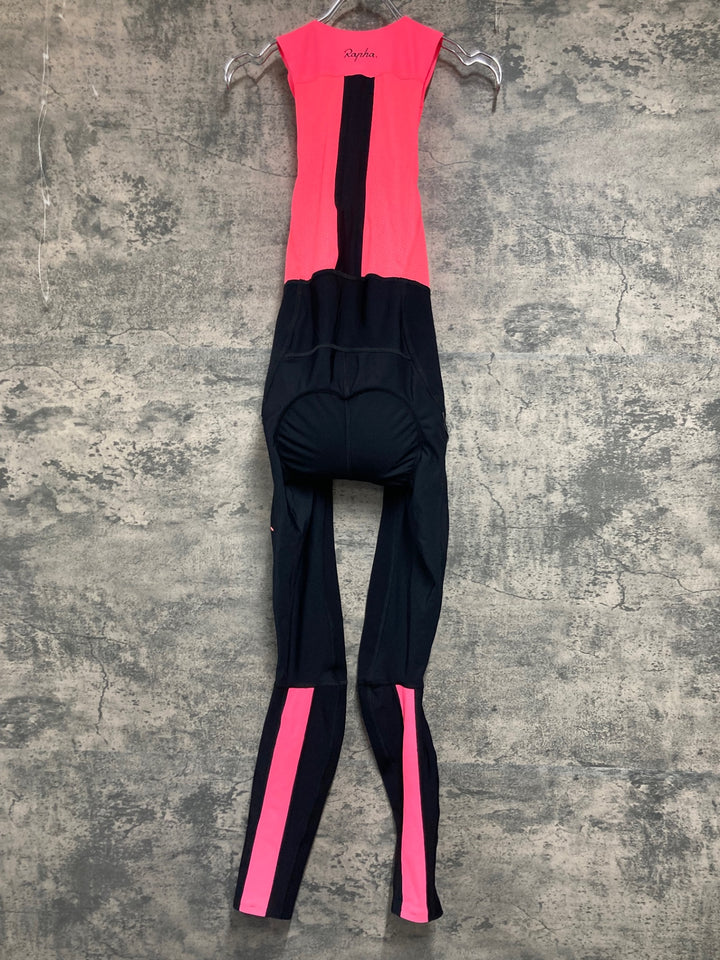 JE272 ラファ Rapha SOUPLESSE WINTER TIGHTS WITH PAD ビブタイツ ブラック ピンク レディース XXS