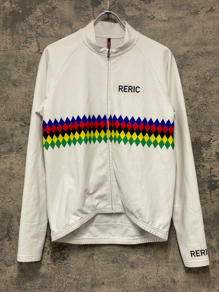JZ012 レリック RERIC 長袖 サイクルジャージ 白 M 裏起毛