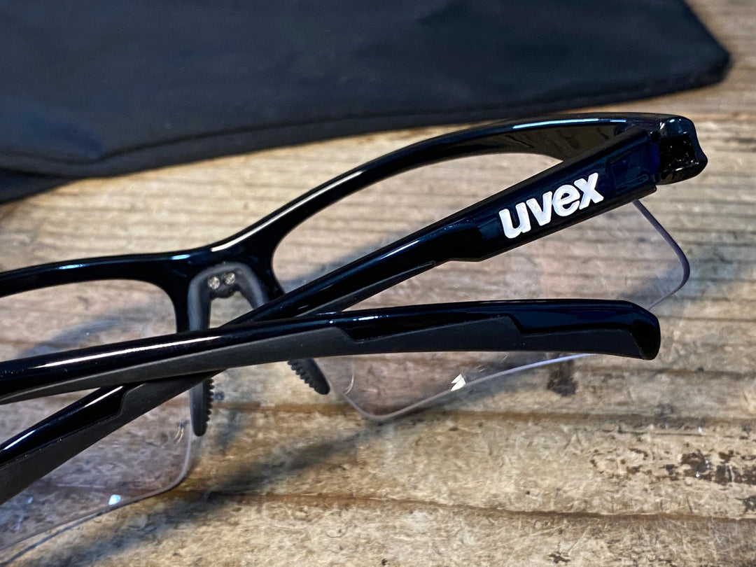 JQ912 ウベックス UVEX sportstyle 802 サングラス アイウェア ブラック クリアレンズ