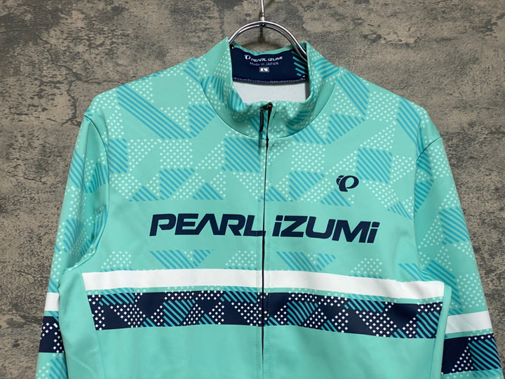 KD331 パールイズミ PEARL iZUMi 長袖 サイクルジャージ ターコイズグリーン L 裏起毛 ※袖穴空き