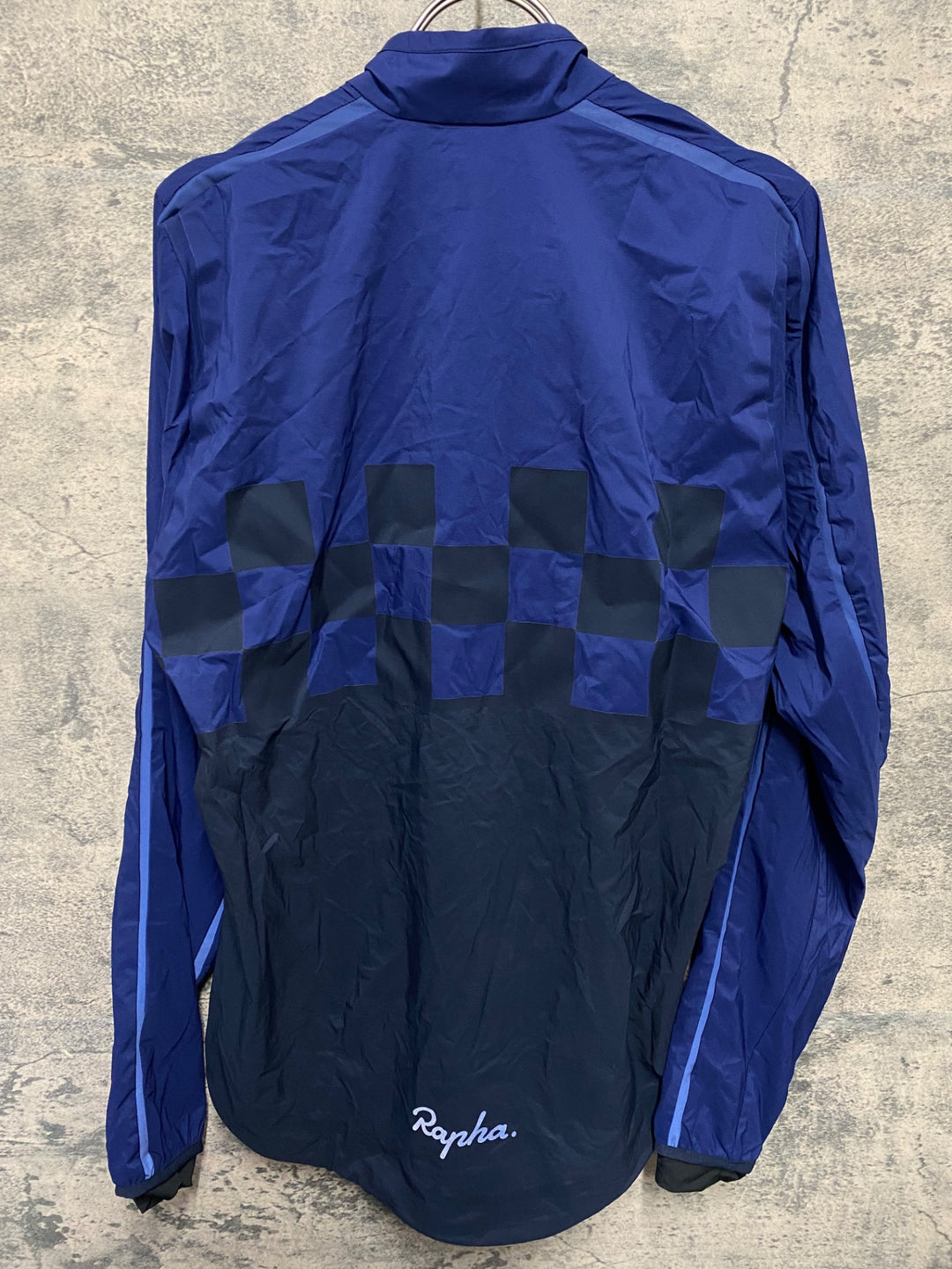 KC033 ラファ Rapha CLASSIC WIND CHECK JACKET 長袖 ウインドブレイカー 紺 M ※汚れあり