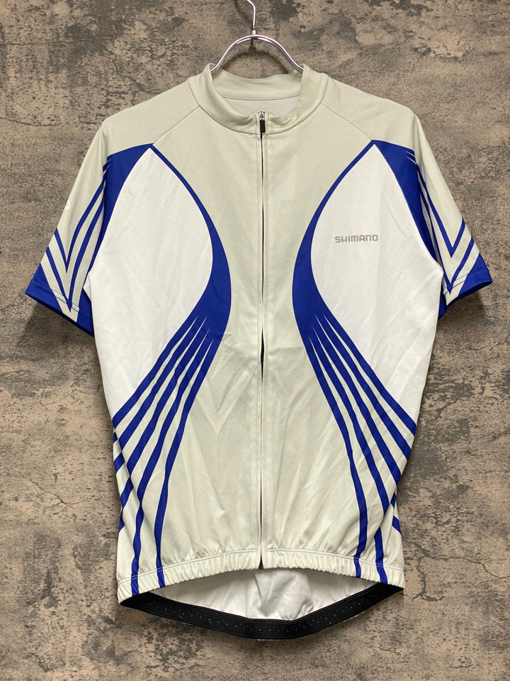 KB076 シマノ SHIMANO 半袖 サイクルジャージ 白 青 L