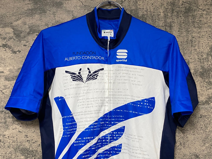 KJ815 スポーツフル sportful 半袖 サイクルジャージ 青 白 L ALBERTO CONTADOR