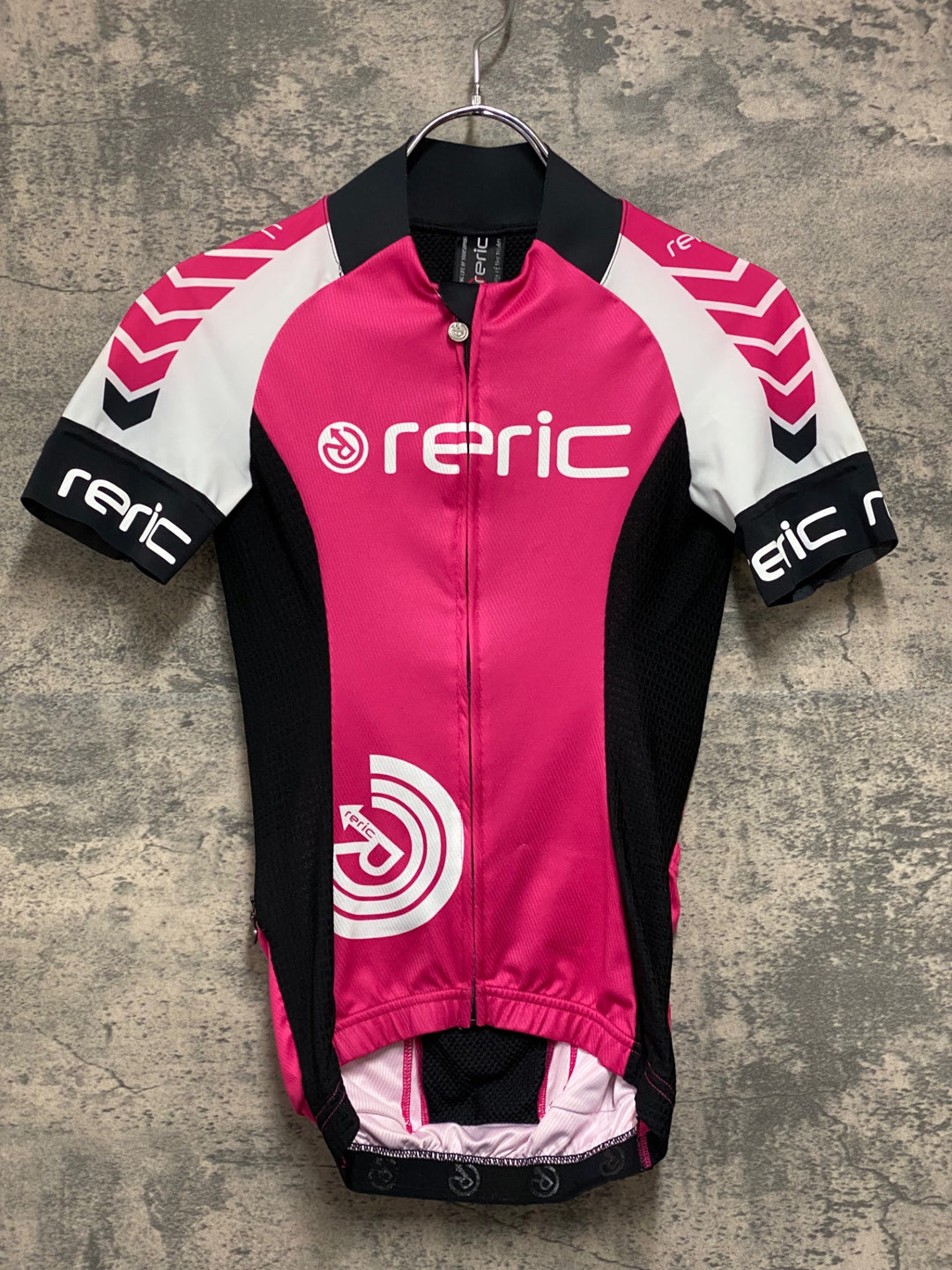 JM697 レリック reric 半袖 サイクルジャージ ピンク 黒 S