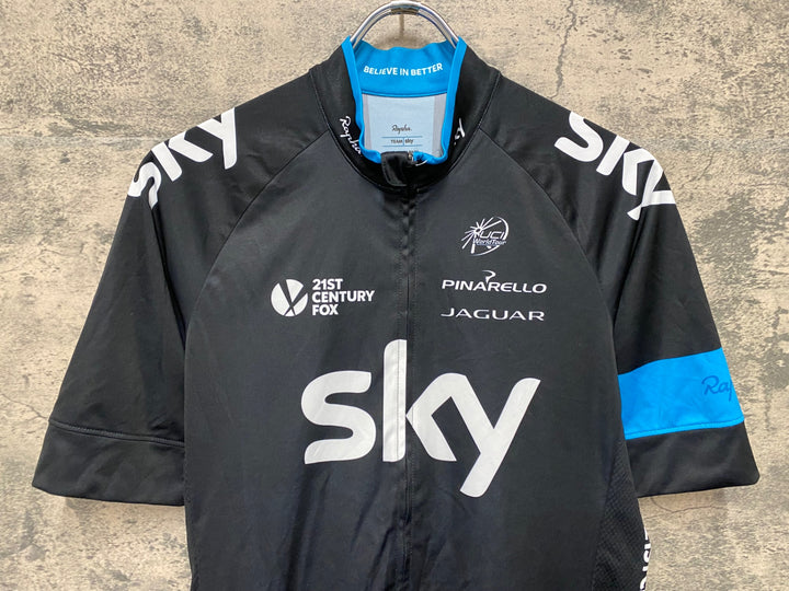 KA060 ラファ Rapha MEN’S REPLICA JERSEY 半袖 サイクルジャージ 黒 水 L レプリカ TEAMsky