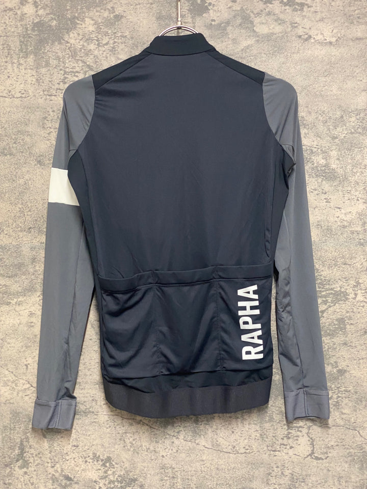 JN505 ラファ Rapha PRO TEAM LONG SLEEVE TRAINING JERSEY 長袖 サイクルジャージ 紺 グレー XS