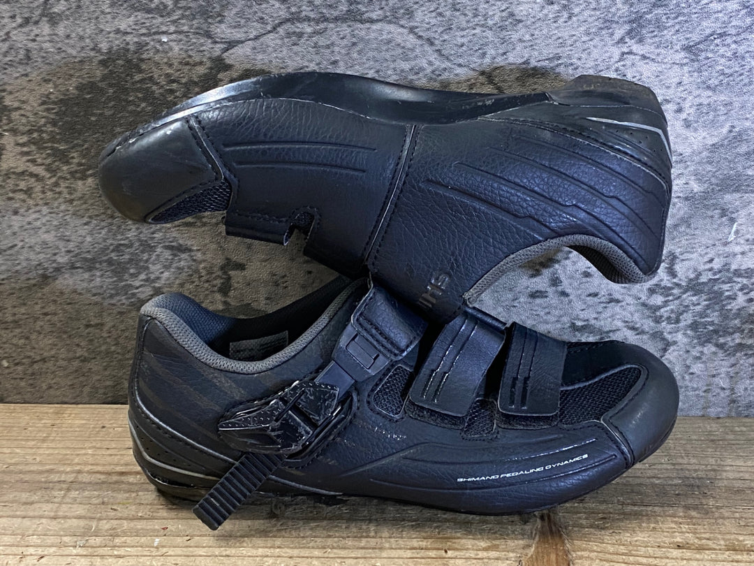 JU552 シマノ SHIMANO RP3 SH-RP300 EL ビンディングシューズ EU37 ブラック 3穴/2穴