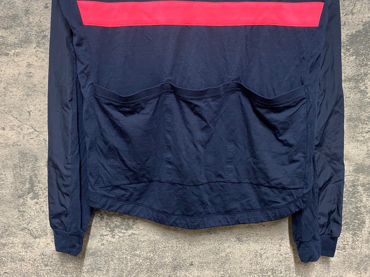KE817 ラファ Rapha LONG SLEEVE WINDBLOCK JERSEY 長袖 サイクルジャージ L 濃紺