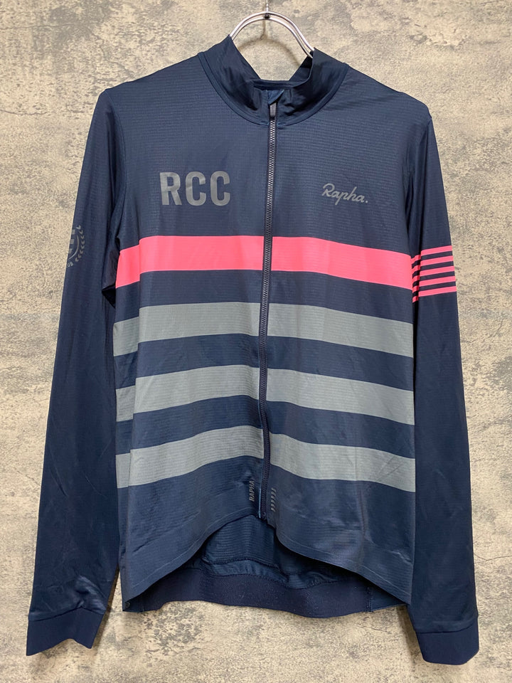 KD247 ラファ Rapha RCC PRO TEAM LONG SLEEVE JERSEY 長袖 サイクルジャージ 濃紺 XL