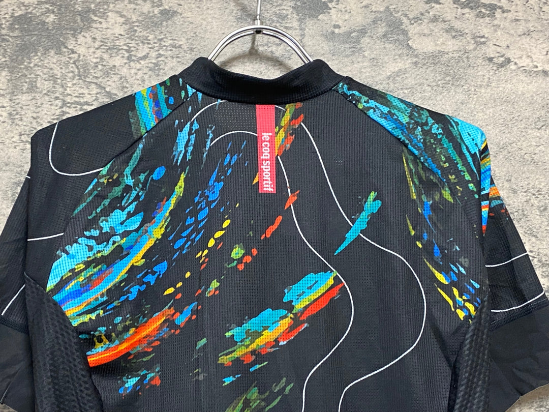 KI523 ルコックスポルティフ le coq sportif 半袖 サイクルジャージ 黒 S