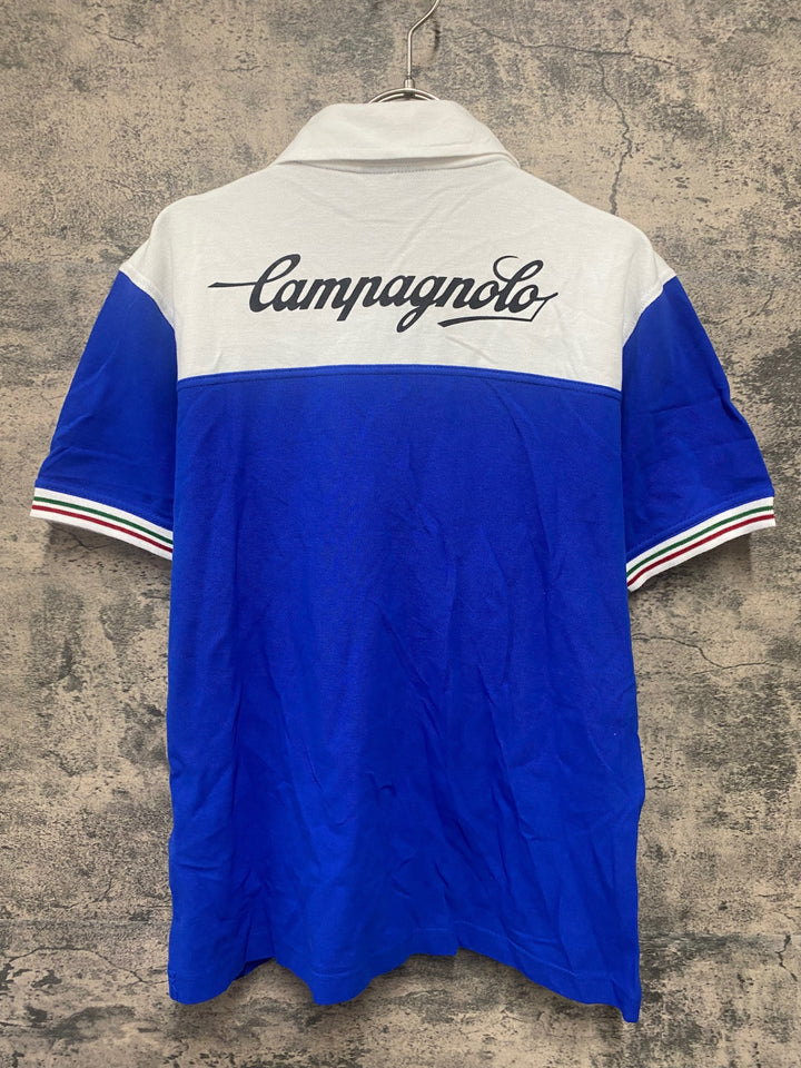 JO210 カンパニョーロ Campagnolo 半袖 ポロシャツ 白 青 XL