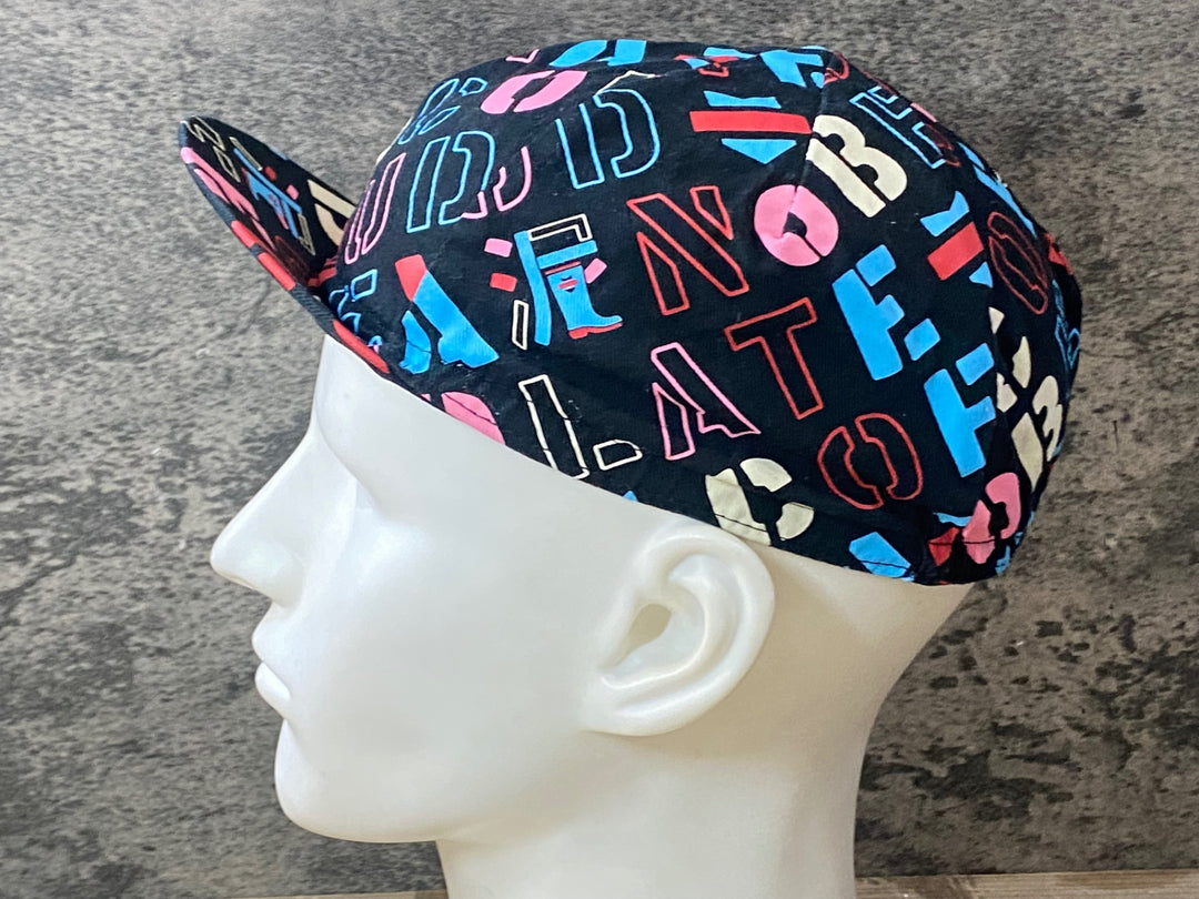 KA004 ラファ Rapha COTTON CAP サイクルキャップ 黒 総柄 ワンサイズ