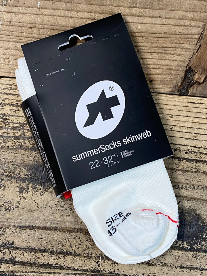 JQ208 アソス assos summerSocks skinweb サイクルソックス 白 2