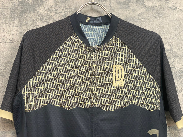 JN356 primoz roglic Cycling Jersey Tokyo Gold 半袖 サイクルジャージ 総柄 M