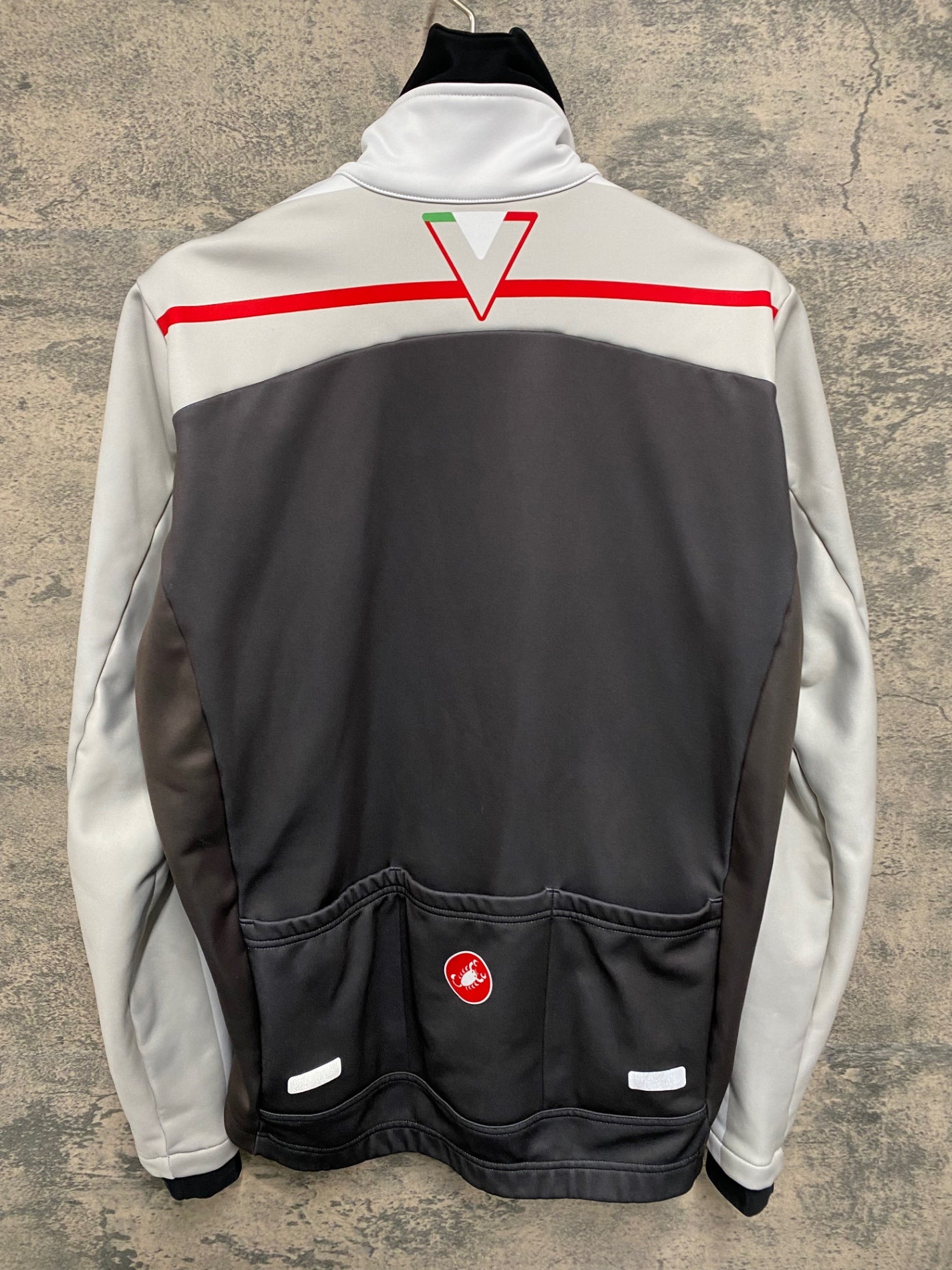 JW575 カステリ CASTELLI 長袖サイクルジャージ グレー黒 M 裏起毛